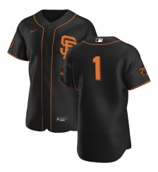 San Francisco Giants 1 Mauricio Dubon Men Nike Black Alternate 2020 Authentic 20 at 24 Patch Player MLB Jersey