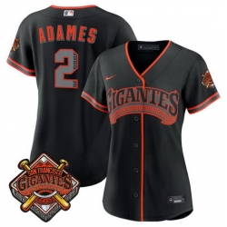 Women San Francisco Giants  2 Willy Adames Black 2026 Alternate Stadium Stitched Baseball Jersey  
