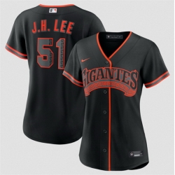 Women San Francisco Giants  51 Jung Hoo Lee Black 2026 Alternate Stitched Baseball Jersey  