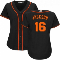 Womens Majestic San Francisco Giants 16 Austin Jackson Replica Black Alternate Cool Base MLB Jersey 