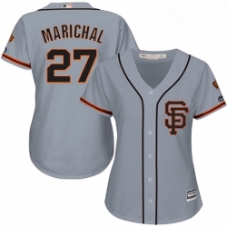 Womens Majestic San Francisco Giants 27 Juan Marichal Authentic Grey Road 2 Cool Base MLB Jersey