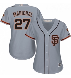 Womens Majestic San Francisco Giants 27 Juan Marichal Replica Grey Road 2 Cool Base MLB Jersey