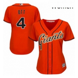 Womens Majestic San Francisco Giants 4 Mel Ott Replica Orange Alternate Cool Base MLB Jersey