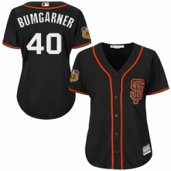 Womens Majestic San Francisco Giants 40 Madison Bumgarner Authentic Black 2017 Spring Training Cool Base MLB Jersey