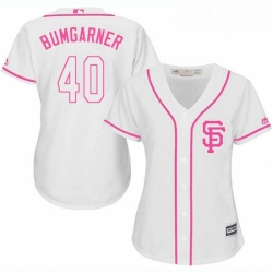 Womens Majestic San Francisco Giants 40 Madison Bumgarner Replica White Fashion Cool Base MLB Jersey