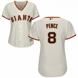 Womens Majestic San Francisco Giants 8 Hunter Pence Replica Cream Home Cool Base MLB Jersey