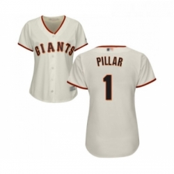 Womens San Francisco Giants 1 Kevin Pillar Replica Cream Home Cool Base Baseball Jersey 