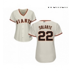 Womens San Francisco Giants 22 Yangervis Solarte Replica Cream Home Cool Base Baseball Jersey 