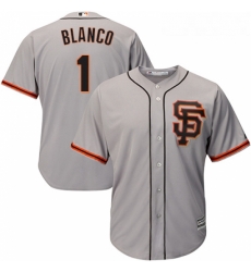 Youth Majestic San Francisco Giants 1 Gregor Blanco Authentic Grey Road 2 Cool Base MLB Jersey 