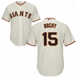 Youth Majestic San Francisco Giants 15 Bruce Bochy Authentic Cream Home Cool Base MLB Jersey