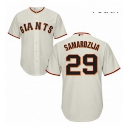 Youth Majestic San Francisco Giants 29 Jeff Samardzija Authentic Cream Home Cool Base MLB Jersey