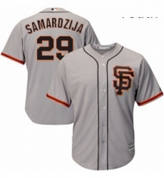 Youth Majestic San Francisco Giants 29 Jeff Samardzija Authentic Grey Road 2 Cool Base MLB Jersey