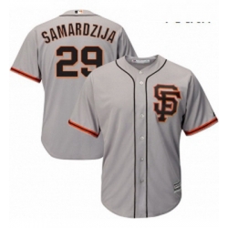 Youth Majestic San Francisco Giants 29 Jeff Samardzija Authentic Grey Road 2 Cool Base MLB Jersey