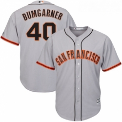 Youth Majestic San Francisco Giants 40 Madison Bumgarner Authentic Grey Road Cool Base MLB Jersey