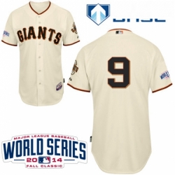 Youth Majestic San Francisco Giants 9 Brandon Belt Replica Cream Home Cool Base 2014 World Series Patch MLB Jersey