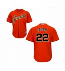 Youth San Francisco Giants 22 Yangervis Solarte Replica Orange Alternate Cool Base Baseball Jersey 