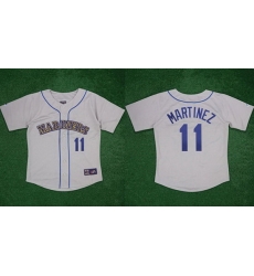 Men Seattle Mariners  11 Edgar Martinez Gray 1989 Stitched Baseball Jersey