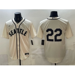 Men Seattle Mariners  22 Bryan Woo Cream Alternate Stitched Baseball Jersey