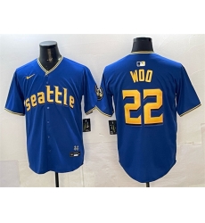 Men Seattle Mariners 22 Bryan Woo Royal 2025 Limited Stitched jersey