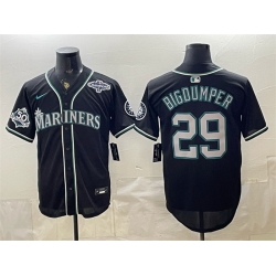 Men Seattle Mariners  29 Big Dumper 50th Anniversary Black Out Style Vapor Premier Limited Stitched Baseball Jersey