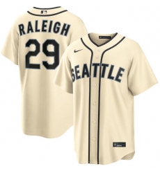 Men Seattle Mariners  29 Cal Raleigh Cream Alternate Stitched Baseball Jersey