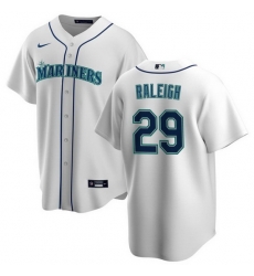 Men Seattle Mariners 29 Cal Raleigh White Cool Base Stitched Jersey