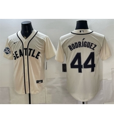 Men Seattle Mariners  44 Julio Rodriguez Cream 50th Anniversary Alternate Stitched Baseball Jersey