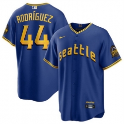 Men Seattle Mariners 44 Julio Rodriguez Royal 2023 City Connect Cool Base Stitched Baseball Jersey