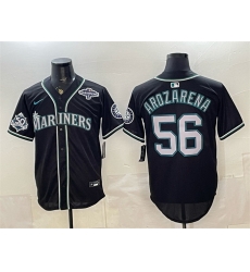 Men Seattle Mariners  56 Randy Arozarena 50th Anniversary Black Out Style Vapor Premier Limited Stitched Baseball Jersey