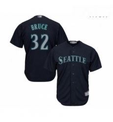 Mens Seattle Mariners 32 Jay Bruce Replica Navy Blue Alternate 2 Cool Base Baseball Jersey 