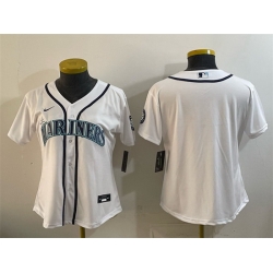 Women Seattle Mariners Blank White Cool Base Stitched Baseball Jersey 