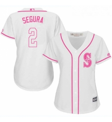 Womens Majestic Seattle Mariners 2 Jean Segura Authentic White Fashion Cool Base MLB Jersey