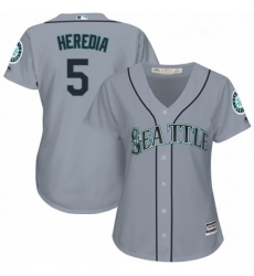 Womens Majestic Seattle Mariners 5 Guillermo Heredia Authentic Grey Road Cool Base MLB Jersey 