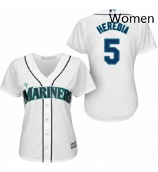 Womens Majestic Seattle Mariners 5 Guillermo Heredia Replica White Home Cool Base MLB Jersey 