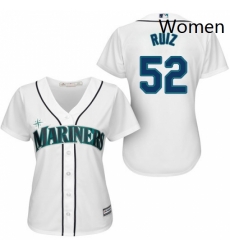 Womens Majestic Seattle Mariners 52 Carlos Ruiz Authentic White Home Cool Base MLB Jersey