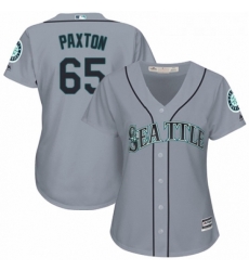 Womens Majestic Seattle Mariners 65 James Paxton Replica Grey Road Cool Base MLB Jersey 