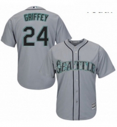 Youth Majestic Seattle Mariners 24 Ken Griffey Replica Grey Road Cool Base MLB Jersey