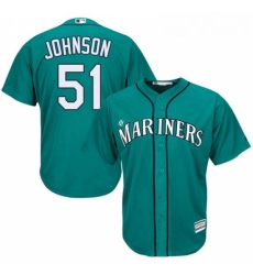 Youth Majestic Seattle Mariners 51 Randy Johnson Replica Teal Green Alternate Cool Base MLB Jersey