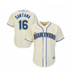 Youth Seattle Mariners 16 Domingo Santana Replica Cream Alternate Cool Base Baseball Jersey 