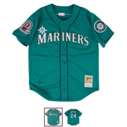 Youth Seattle Mariners Ken Griffey Jr #24 MItchell Ness Stitched Jersey