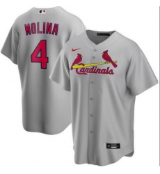 Cardinals 4 Yadier Molina Gray 2020 Nike Cool Base Jersey