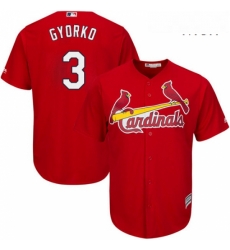 Mens Majestic St Louis Cardinals 3 Jedd Gyorko Replica Red Alternate Cool Base MLB Jersey