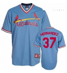 Mens Majestic St Louis Cardinals 37 Keith Hernandez Replica Blue Cooperstown Throwback MLB Jersey