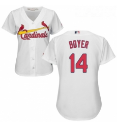 Womens Majestic St Louis Cardinals 14 Ken Boyer Replica White Home Cool Base MLB Jersey