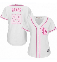 Womens Majestic St Louis Cardinals 29 lex Reyes Authentic White Fashion Cool Base MLB Jersey 