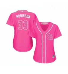 Womens St Louis Cardinals 33 Drew Robinson Replica Pink Fashion Cool Base Baseball Jersey 