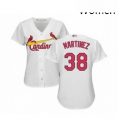 Womens St Louis Cardinals 38 Jose Martinez Replica White Home Cool Base Baseball Jersey 