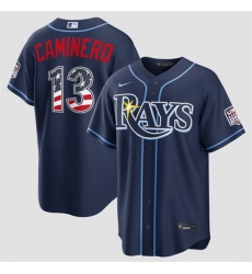 Men Tampa Bay Rays 13 Junior Caminero Navy 2026 USA 250 Fourth of July Home Stitched Baseball Jersey Men Tampa Bay Rays 13 Junior Caminero Navy 2026 USA 250 Fourth of July Home Stitched Baseball Jersey