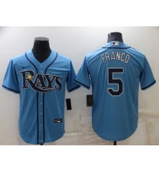 Men Tampa Bay Rays 5 Wander Franco Blue Cool Base Stitched Baseball Jerse