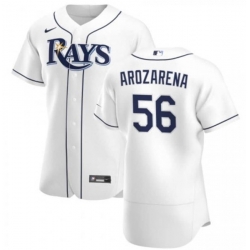 Men Tampa Bay Rays 56 Randy Arozarena White Flex Base Stitched Jersey